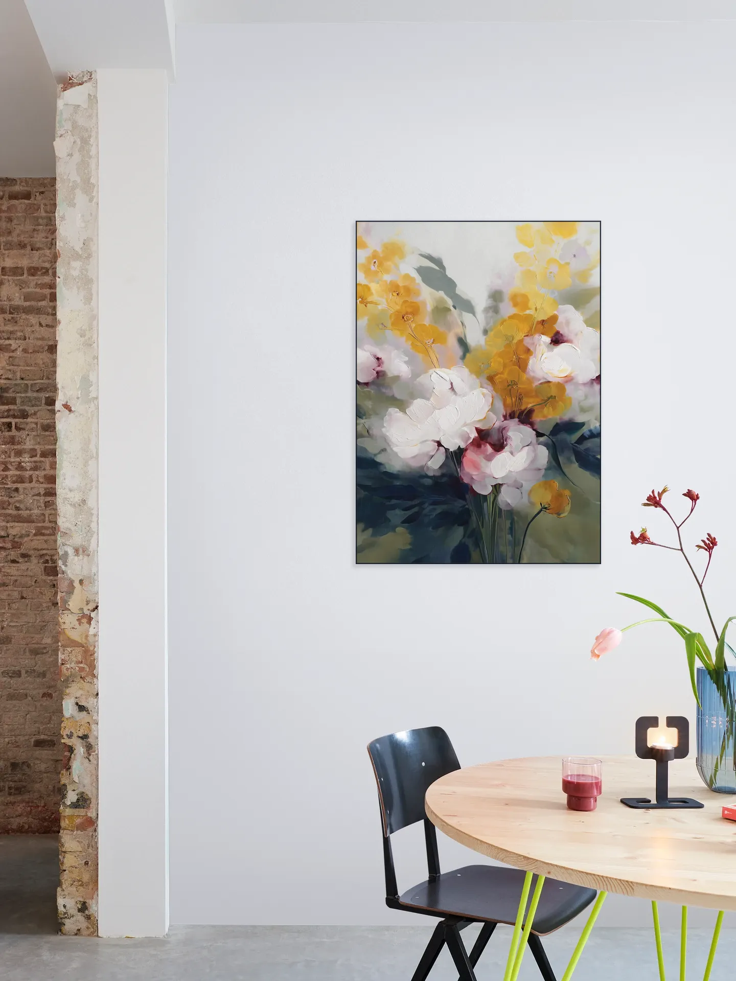 Cream Peonies And Golden Blossoms