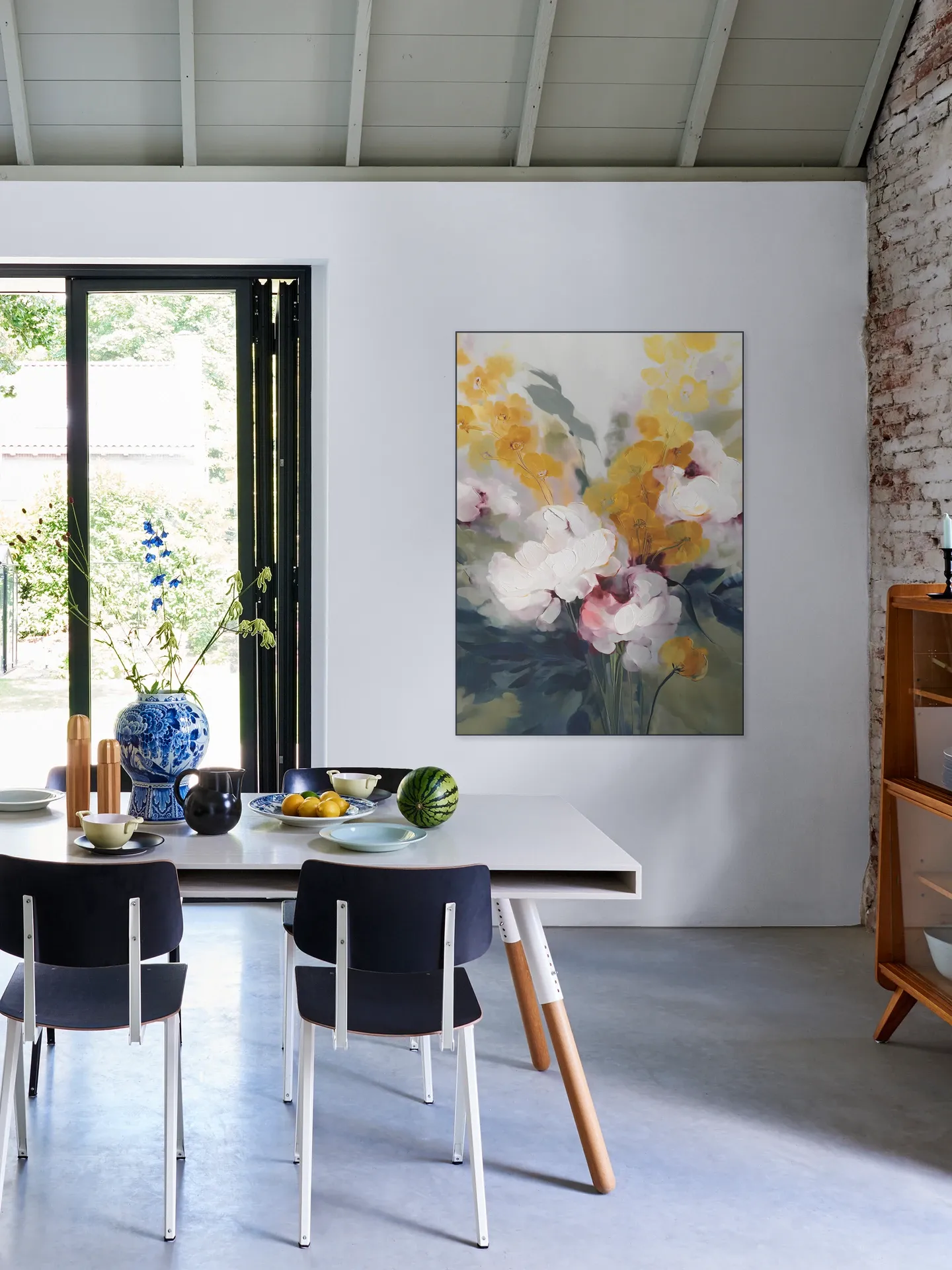 Cream Peonies And Golden Blossoms