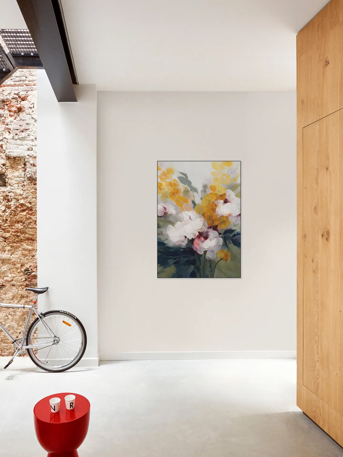 Cream Peonies And Golden Blossoms
