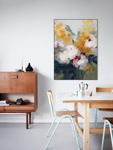 Cream Peonies And Golden Blossoms
