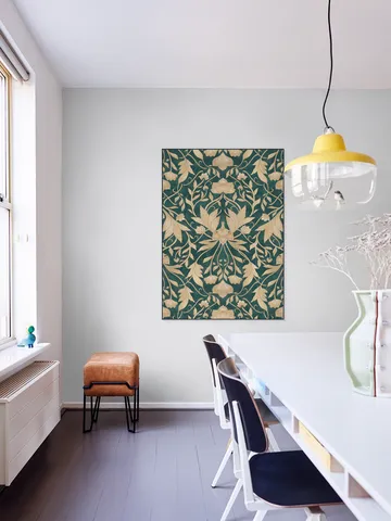 Morris Vintage Floral Damask Teal Gold