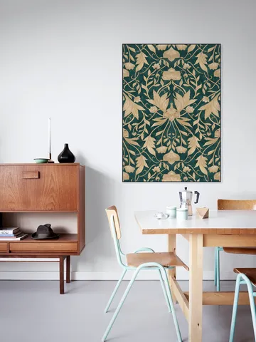 Morris Vintage Floral Damask Teal Gold