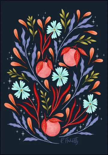 Wild Flowers and Oranges Coral