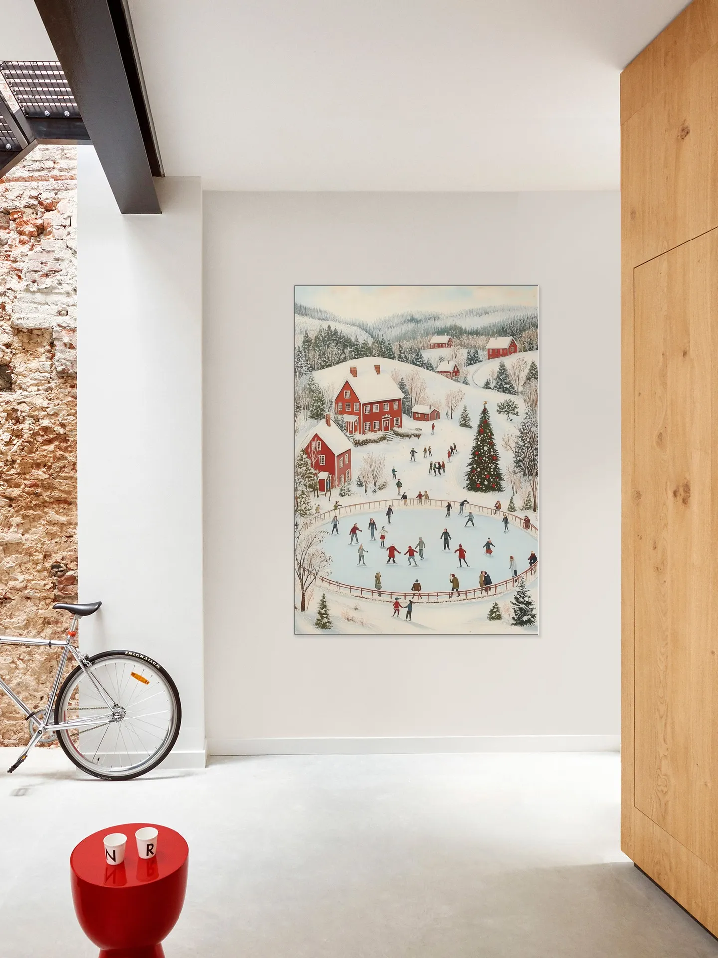 Winter Wonderland Ice Skating Scene