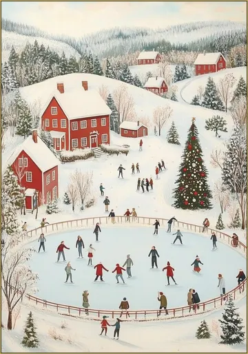 Winter Wonderland Ice Skating Scene