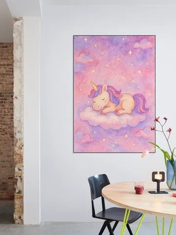 A Unicorn Dreaming on a Pink Cloud