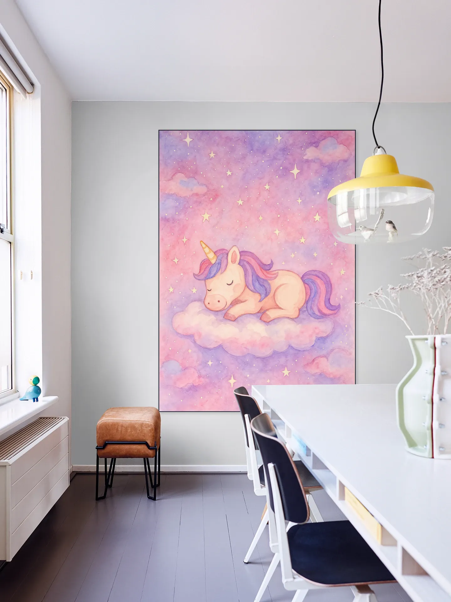 A Unicorn Dreaming on a Pink Cloud