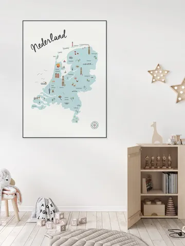 The Netherlands Kids Map blue