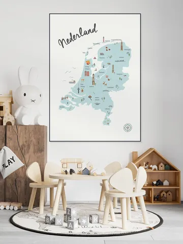 The Netherlands Kids Map blue