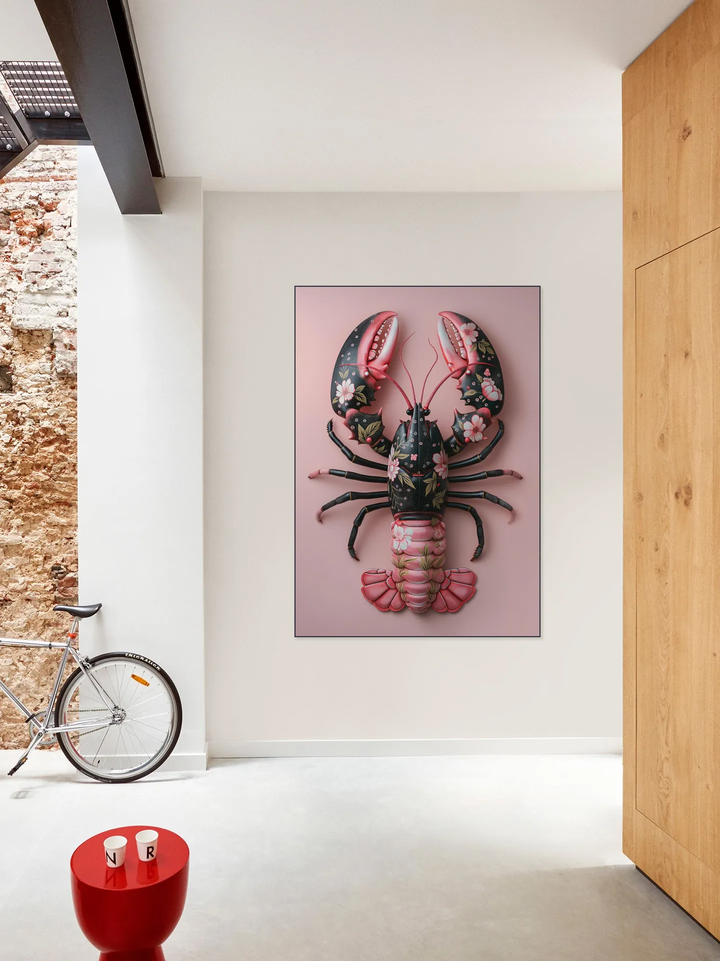 Pink Black Flower Lobster