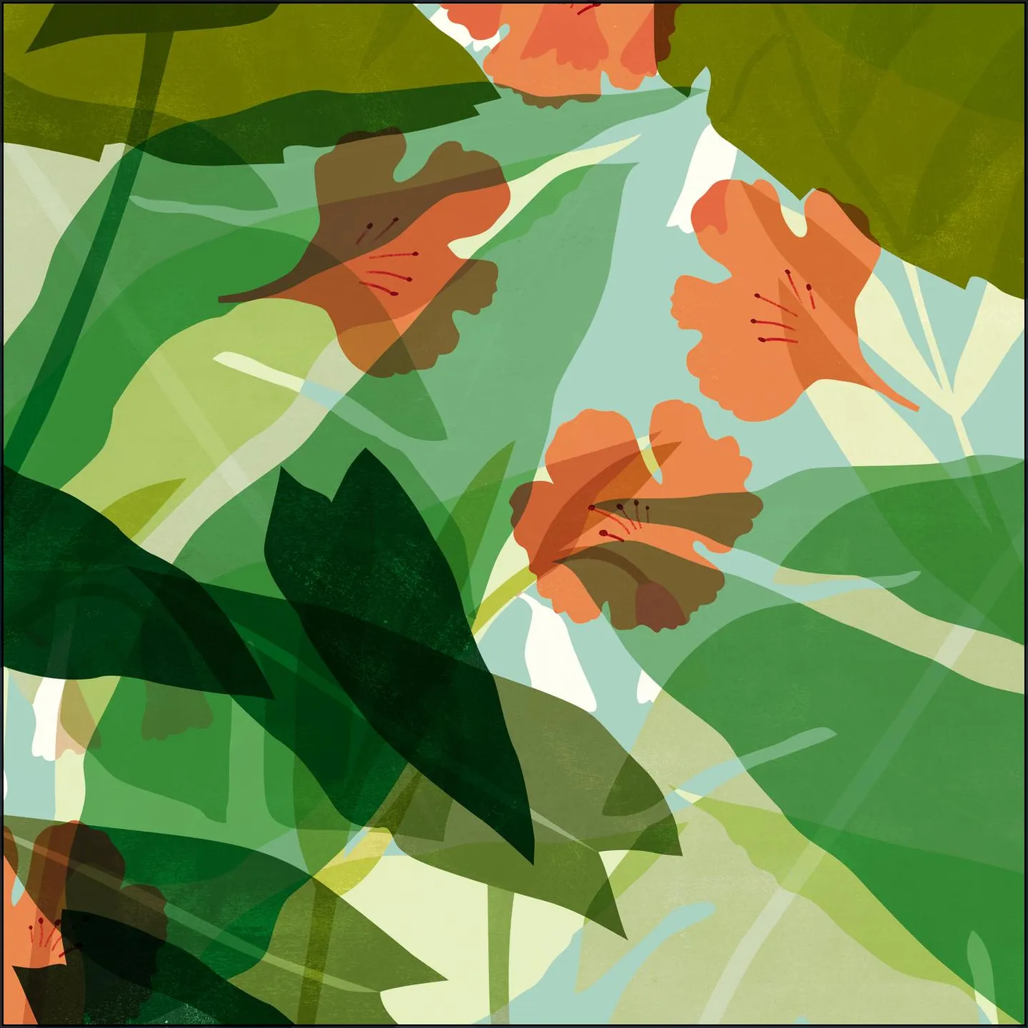 Leaves Green Orange