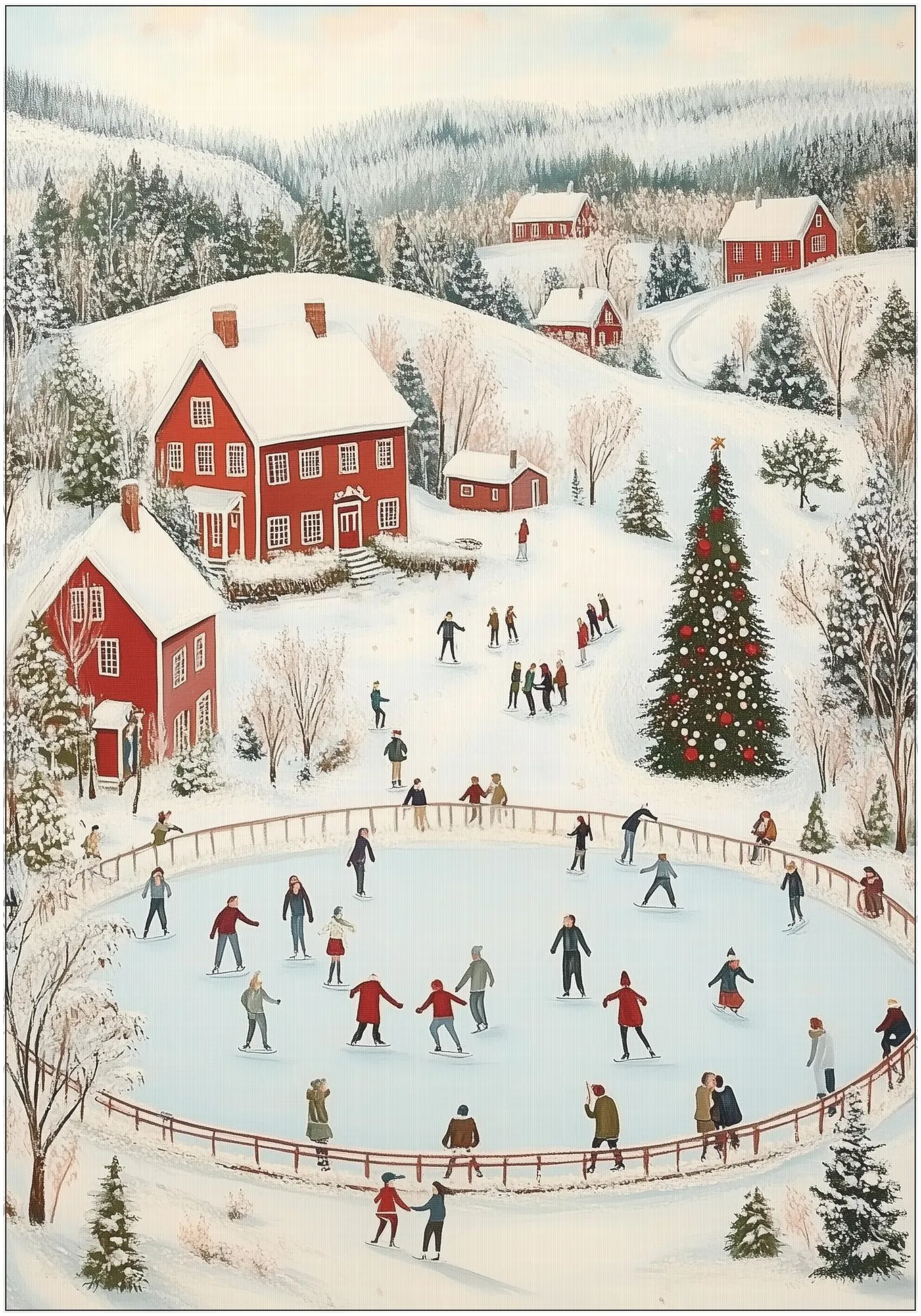 Winter Wonderland Ice Skating Scene