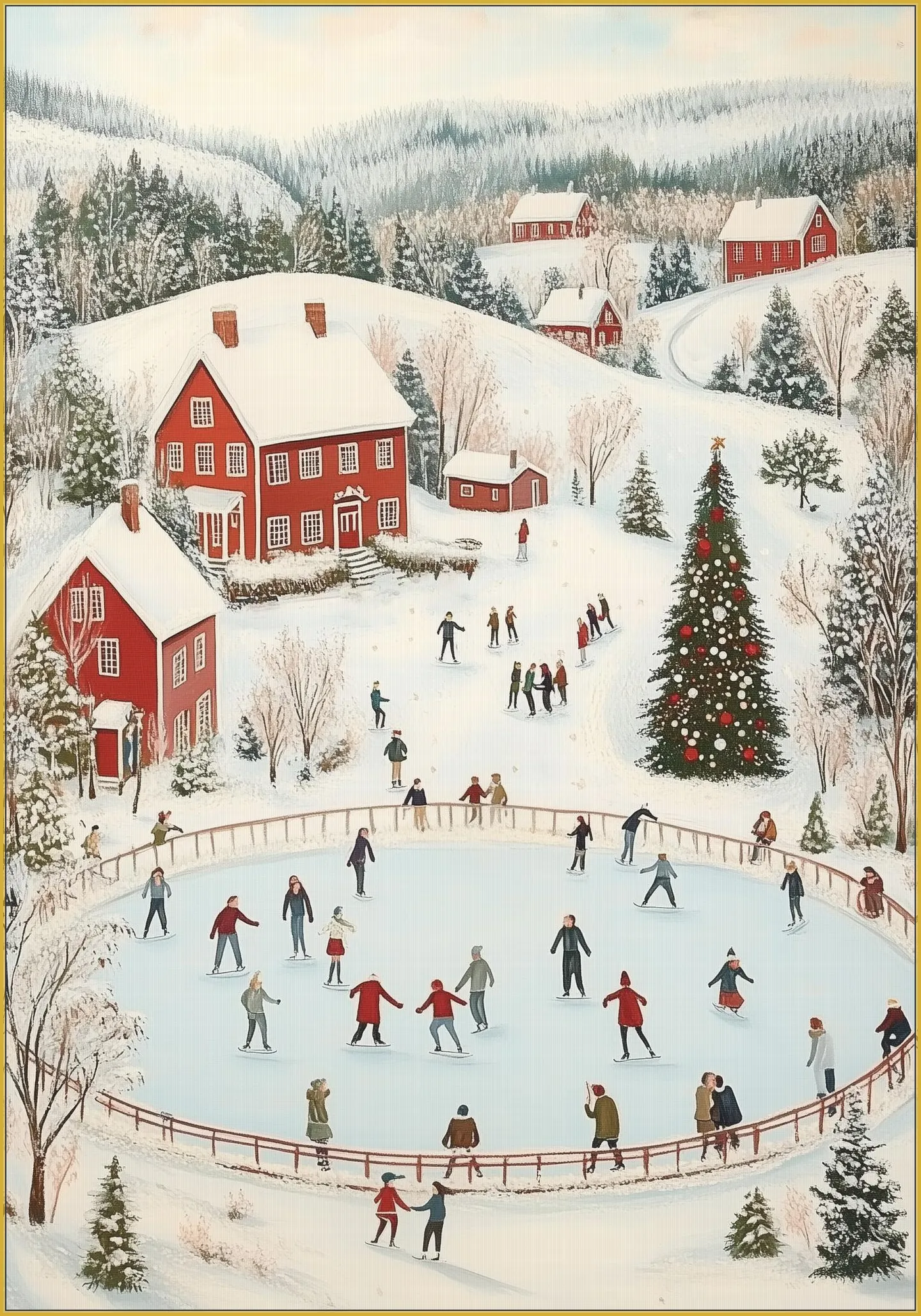 Winter Wonderland Ice Skating Scene