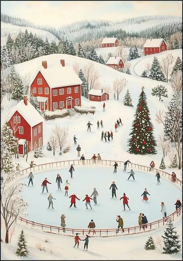 Winter Wonderland Ice Skating Scene