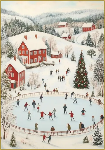 Winter Wonderland Ice Skating Scene