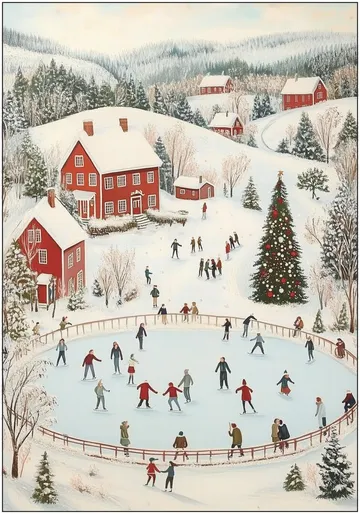 Winter Wonderland Ice Skating Scene