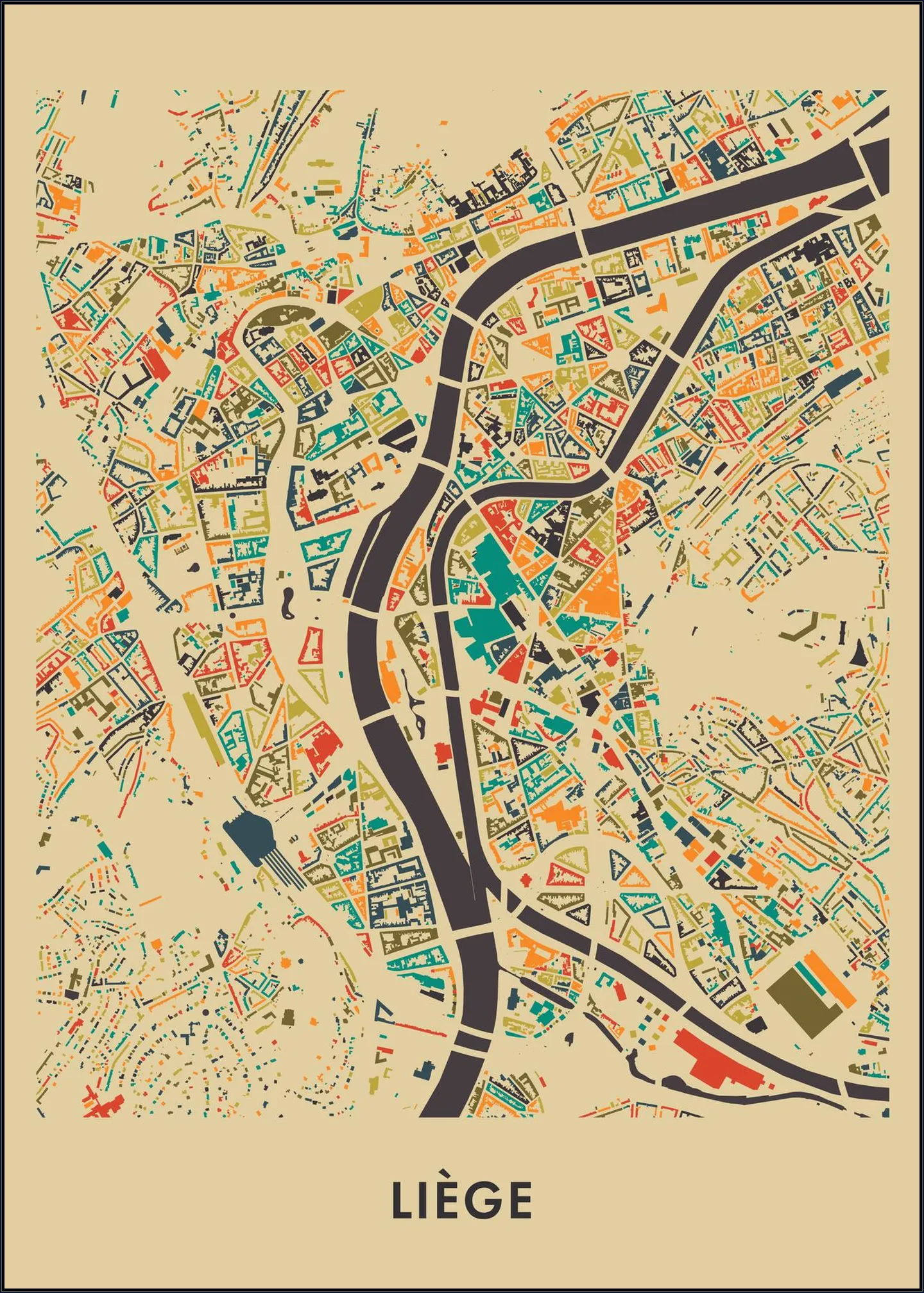 Liège Mosaic Map