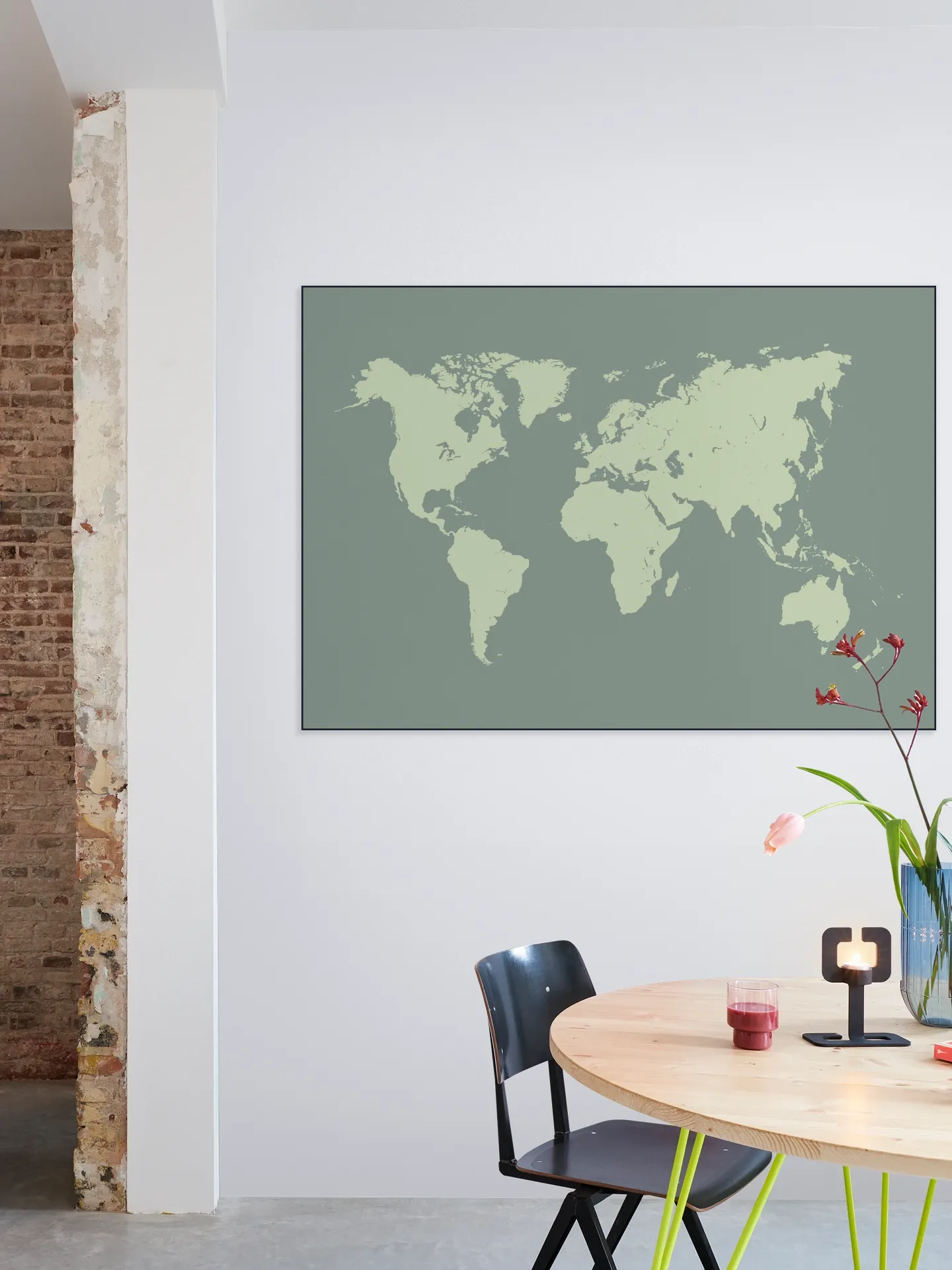 World Map olive