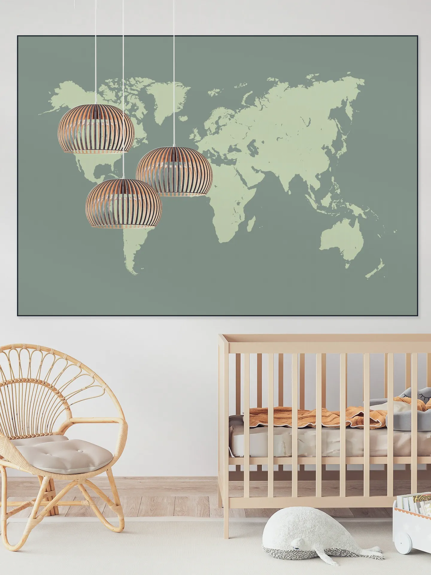 World Map olive