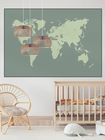 World Map olive
