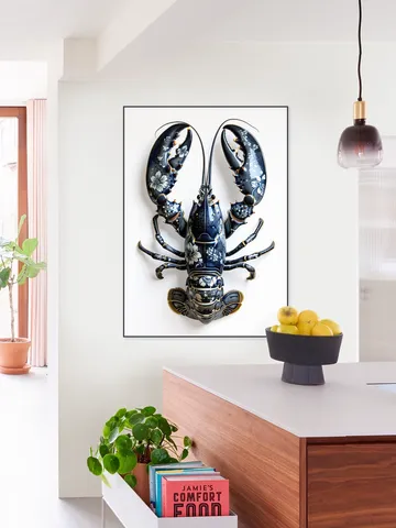 Lobster in Delft Blue Floral Porcelain Style
