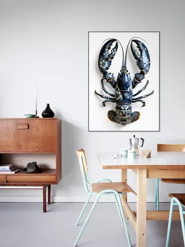 Lobster in Delft Blue Floral Porcelain Style