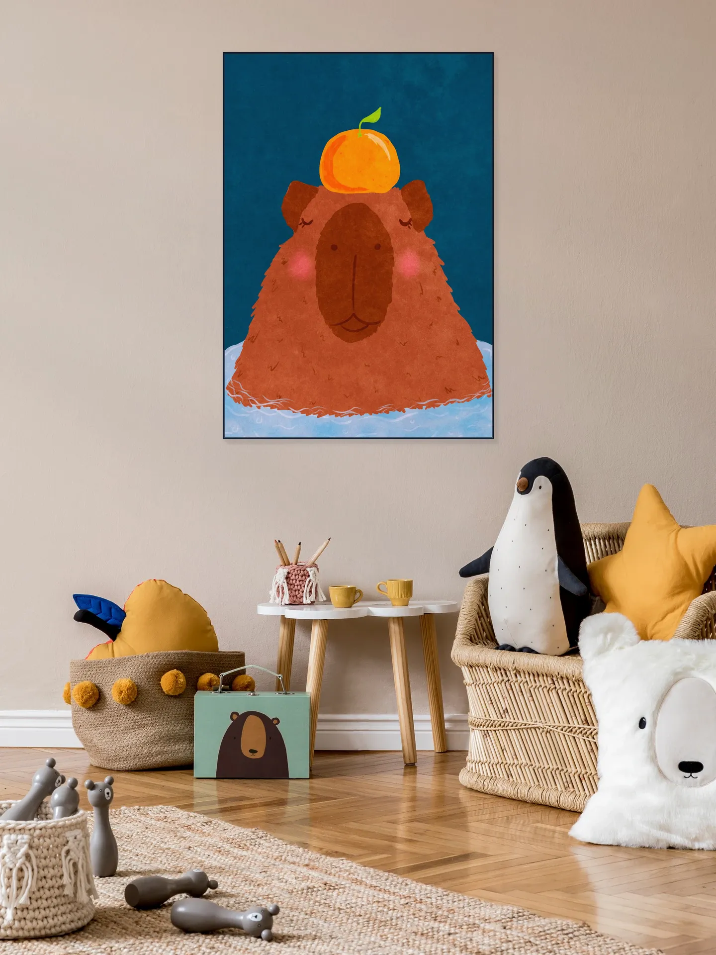 Capybara With Orange