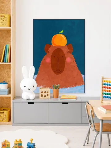 Capybara With Orange
