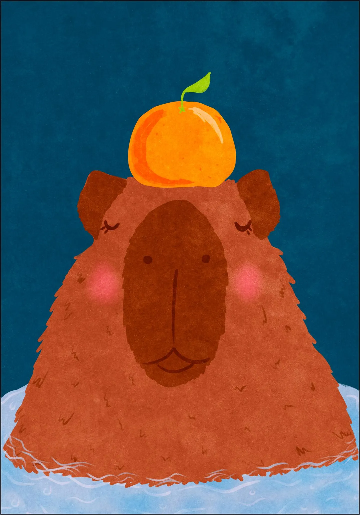 Capybara With Orange
