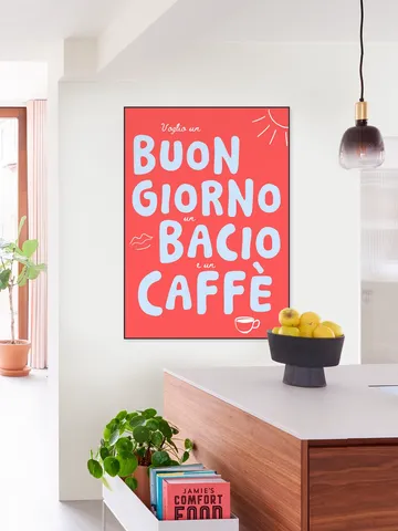 Buongiorno, bacio, caffe - red