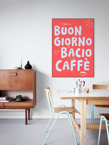 Buongiorno, bacio, caffe - red