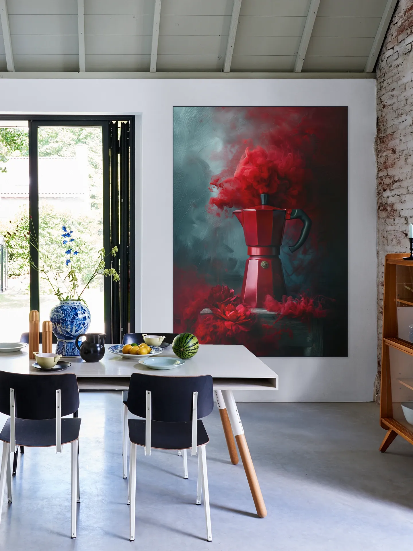 Italian Bialetti Coffee Percolator Red Smoke