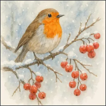 Roodborstje in de Winter