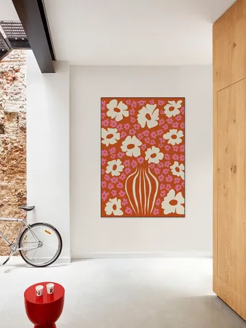 Flower Pot In Orange and Pink