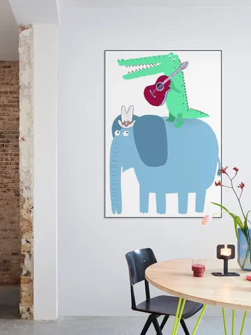 Elephant with a Guitar Playing Crocodile