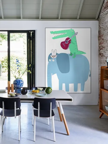Elephant with a Guitar Playing Crocodile