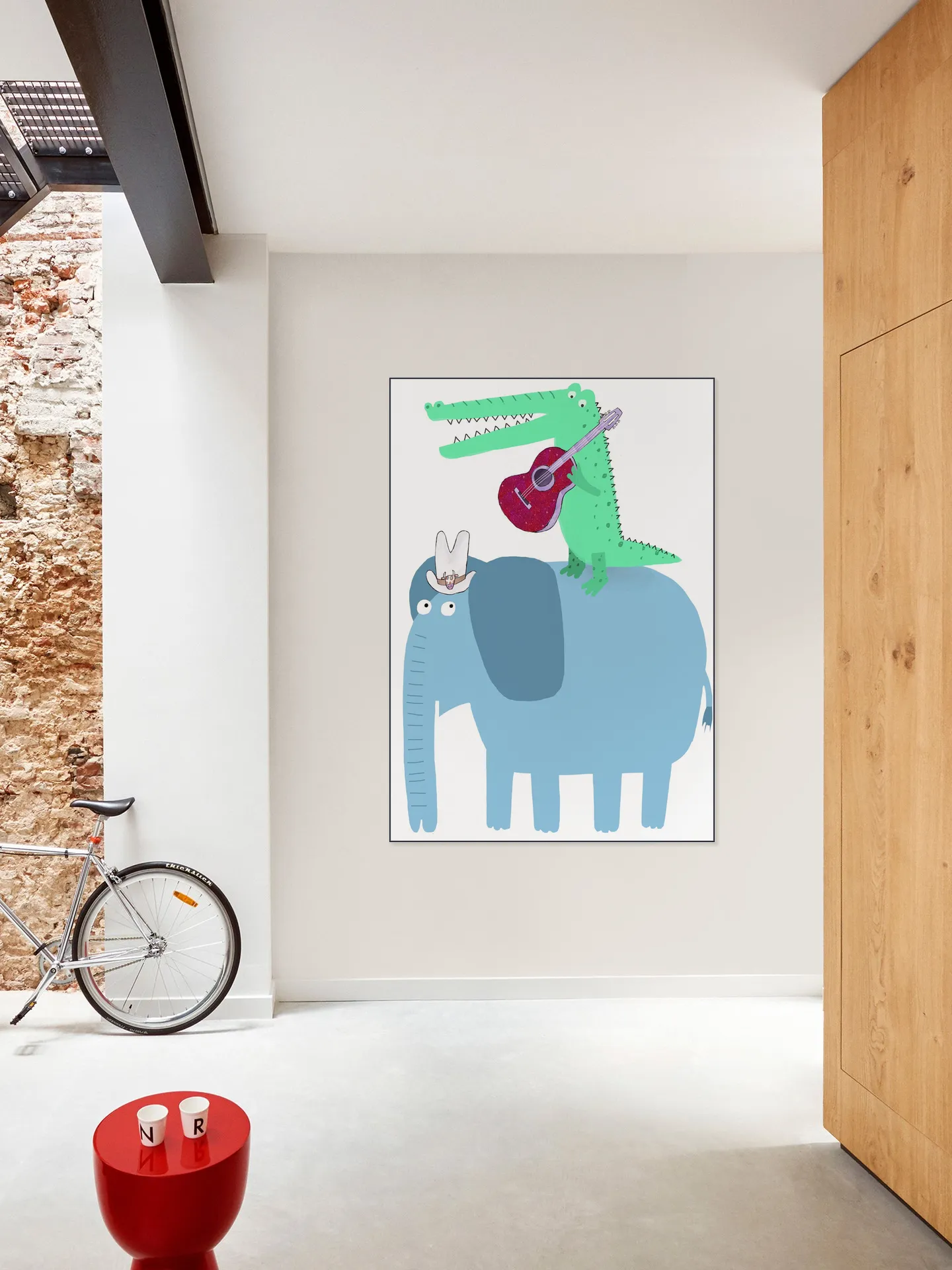 Elephant with a Guitar Playing Crocodile