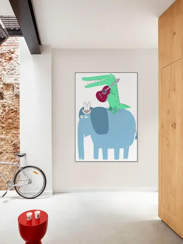 Elephant with a Guitar Playing Crocodile