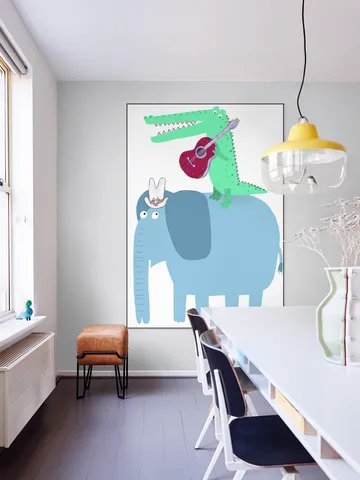 Elephant with a Guitar Playing Crocodile