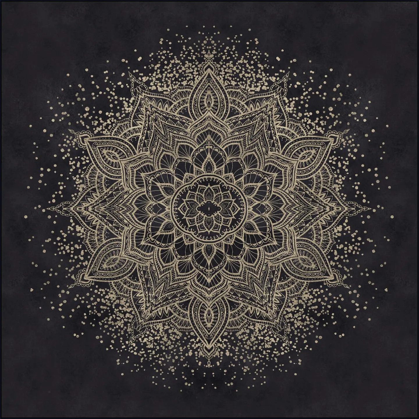 Dark golden boho mandala