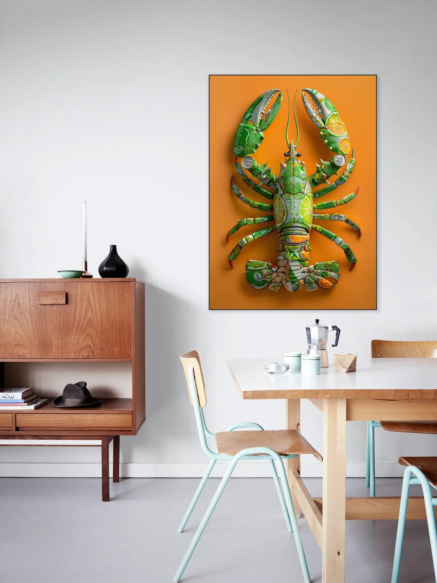 Green Lobster - Recycled Art with Cans