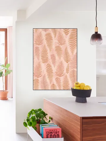 Cozy Fall Fern Leaves Terracotta Pink