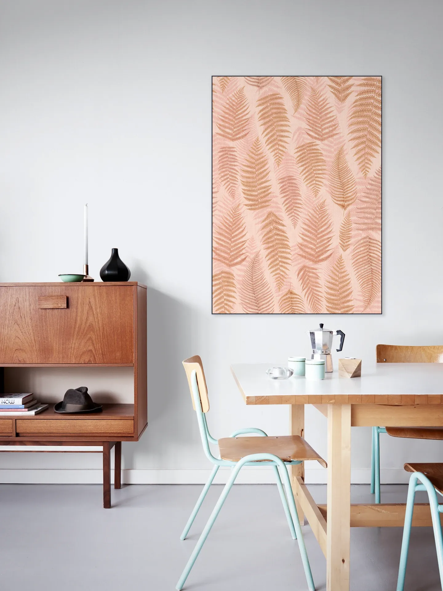 Cozy Fall Fern Leaves Terracotta Pink
