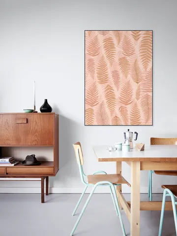 Cozy Fall Fern Leaves Terracotta Pink