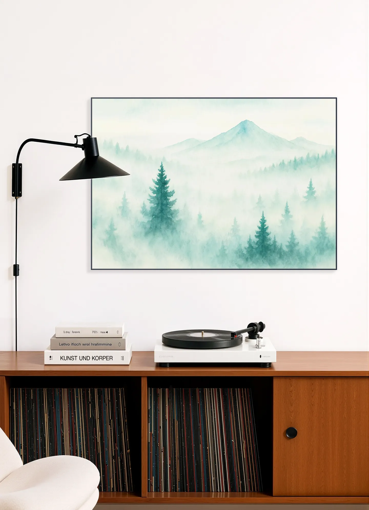Mountain landscape in the mist