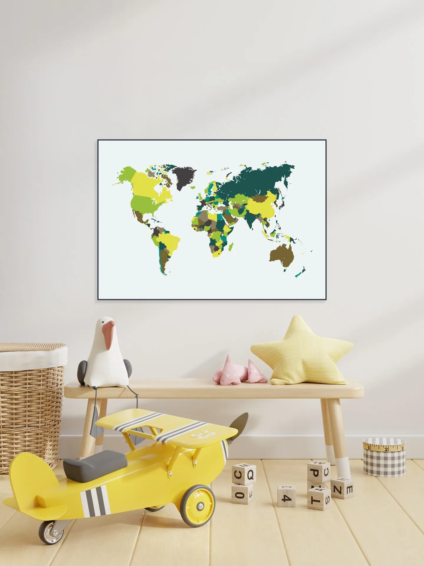 World Map Mosaic Spring