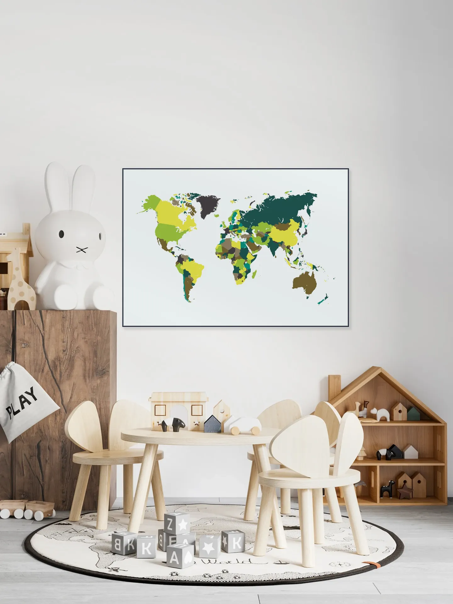 World Map Mosaic Spring