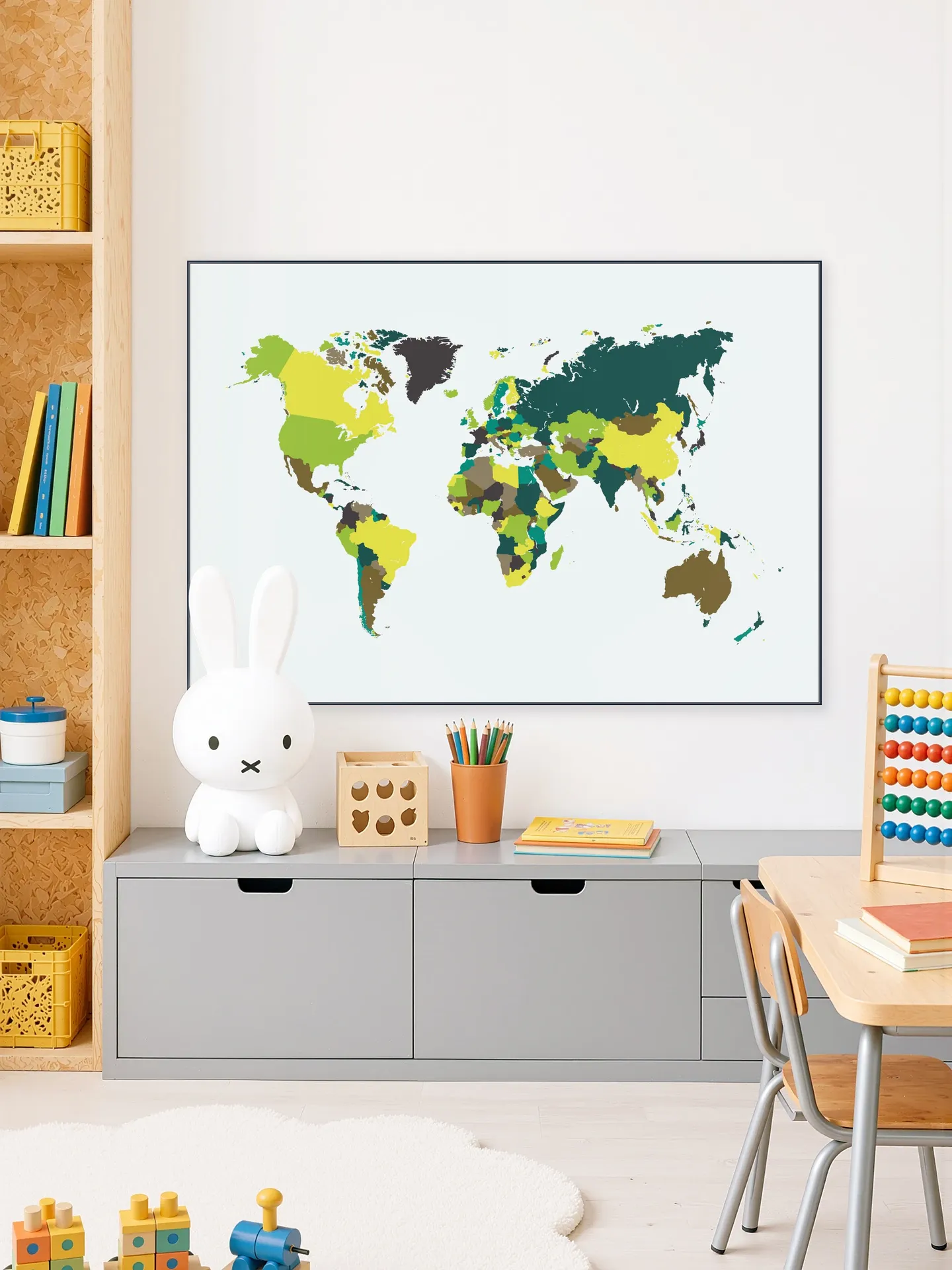 World Map Mosaic Spring
