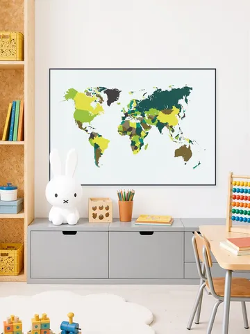 World Map Mosaic Spring