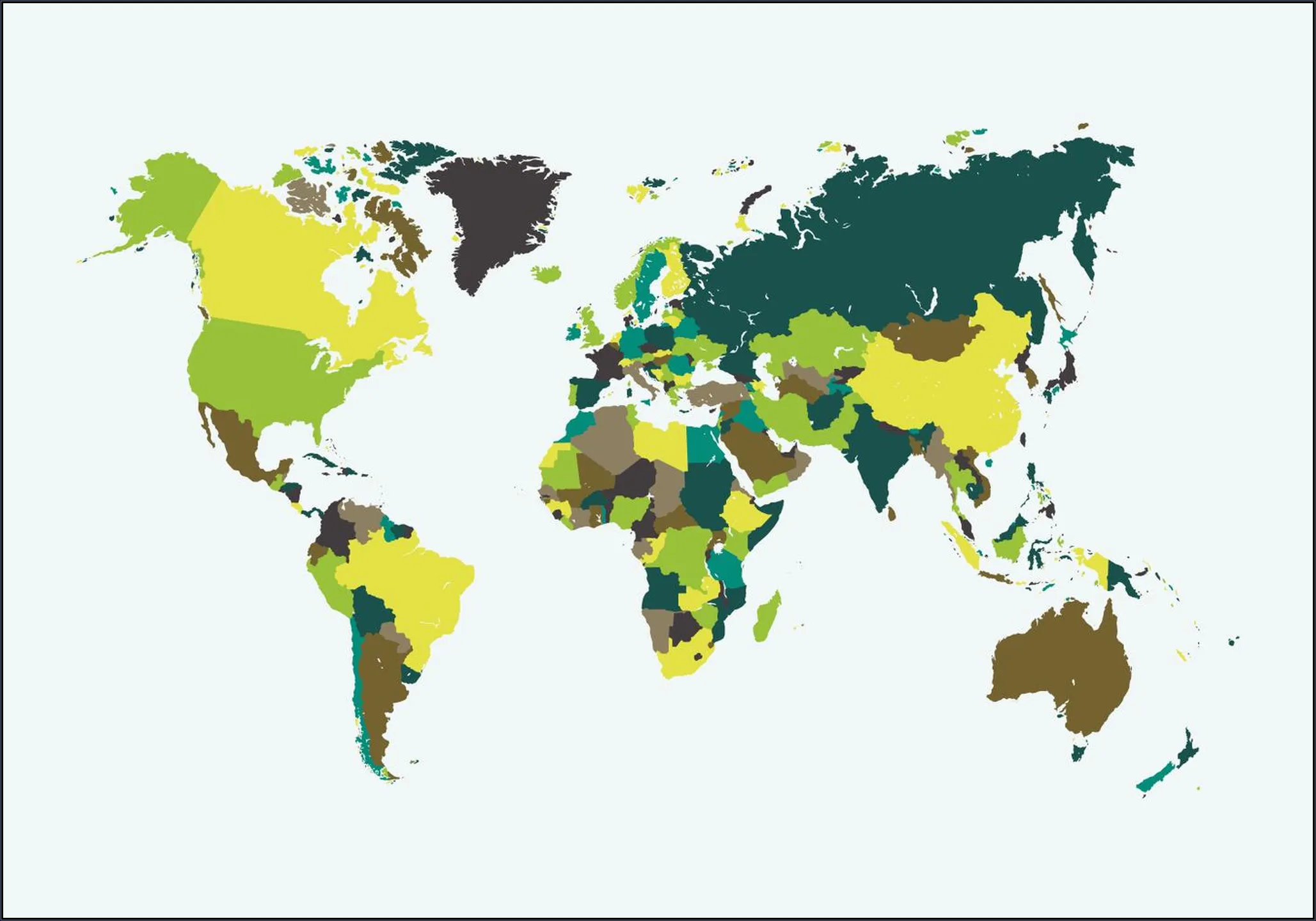 World Map Mosaic Spring